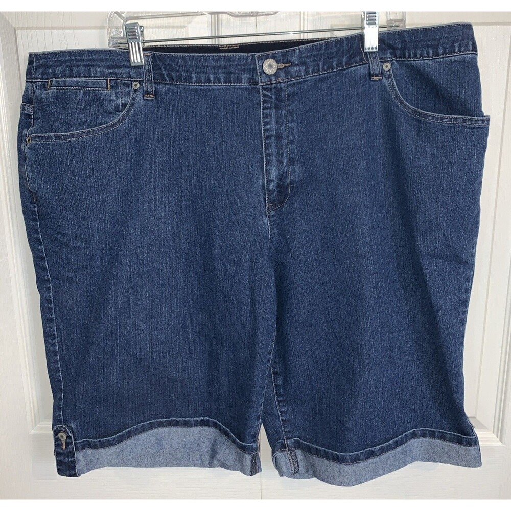 CJ Banks Shorts Womens 22W Blue Denim Bermuda 42X11 Curvy